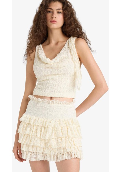 Normal Bel Dantel Mini Etek F7917AX25SM