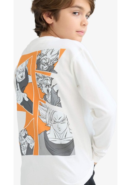 Erkek Çocuk Dragon Ball Bisiklet Yaka Uzun Kollu Tişört F5092A825AU