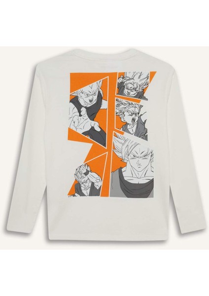 Erkek Çocuk Dragon Ball Bisiklet Yaka Uzun Kollu Tişört F5092A825AU