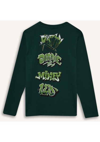 Erkek Çocuk Teenage Mutant Ninja Turtles:Mutant Mayhem Bisiklet Yaka Sırt Baskılı Uzun Kollu Tişört F4822A825AU