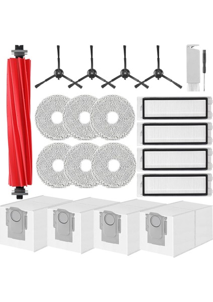 Roborock Q Revo Robot Vakum Ana Yan Fırça Hepa Filtre Mop Bez Pedleri Toz Çantalar Aksesuarlar Kiti (Yurt Dışından)