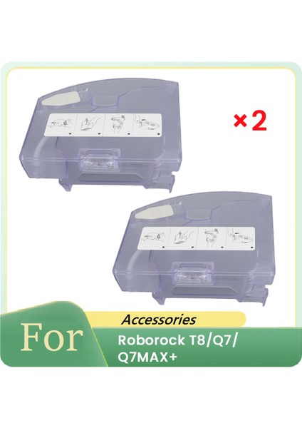 2pcs 2 Arada 1 Vakum Temizleyici Su Deposu Toz Kutusu Roborock T8/ Q7/ Q7MAX+ Vakum Süpüren Robot Aksesuarları (Yurt Dışından)