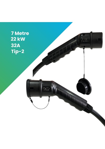Elektrikli Araç Şarj Kablosu Ac Tip-2 22 Kw (7 Metre ) fiyatları