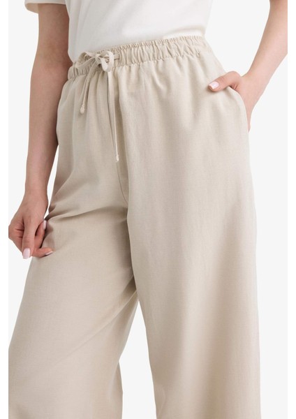 Wide Leg Keten Karışımlı Pantolon F7960AX25AU