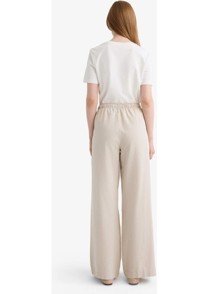 Wide Leg Keten Karışımlı Pantolon F7960AX25AU