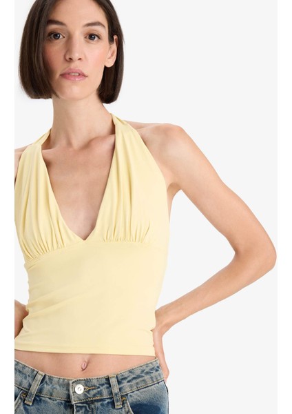 Slim Fit Dar Kesim Halter Yaka Atlet F7678AX25AU