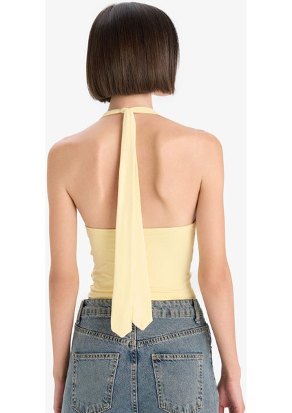 Slim Fit Dar Kesim Halter Yaka Atlet F7678AX25AU