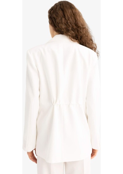 Fitted Ceket Yaka Tafta Krep Blazer Ceket F8035AX25AU