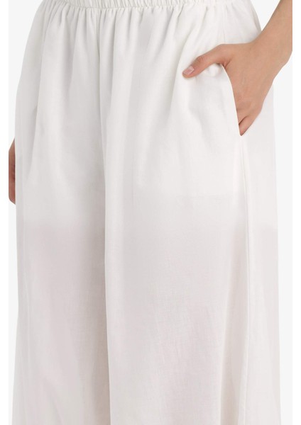 Barrel Fit Cepli Normal Bel Standart Boy Vual Şalvar Pantolon F8037AX25SM