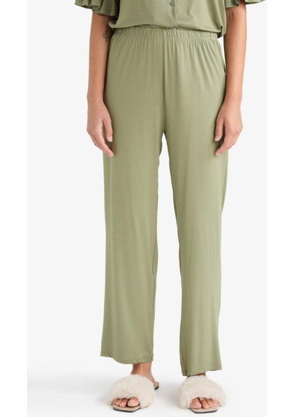 Pijama Takımı Regular Fit Kısa Kollu Üst Uzun Alt-Fall in Love F7559AX25AU