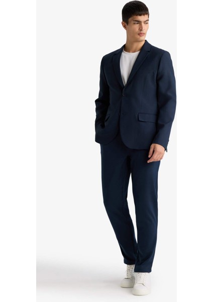 Slim Fit Dar Kesim Twill Düğmeli Blazer Ceket F7232AX25AU