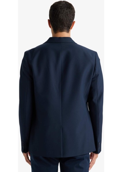 Slim Fit Dar Kesim Twill Düğmeli Blazer Ceket F7232AX25AU