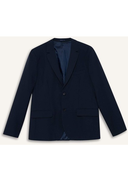 Slim Fit Dar Kesim Twill Düğmeli Blazer Ceket F7232AX25AU