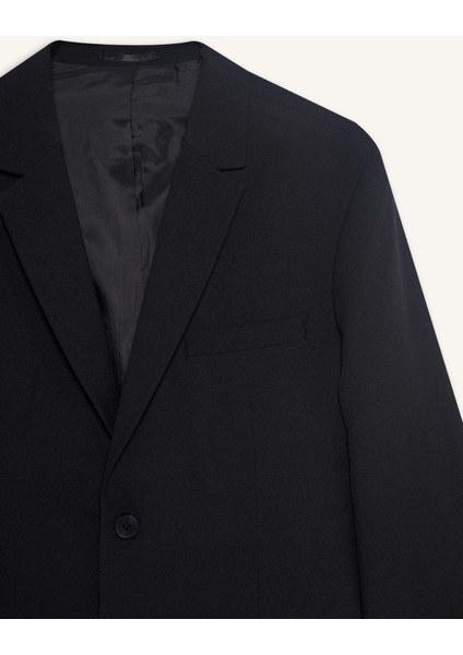 Slim Fit Dar Kesim Twill Düğmeli Blazer Ceket F7232AX25AU