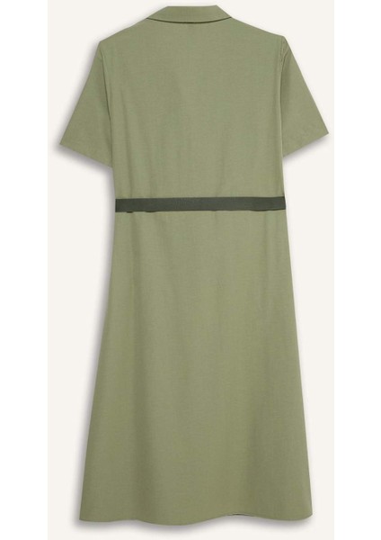 Gömlek Yaka Poplin Kısa Kollu Elbise F8132AX25SM