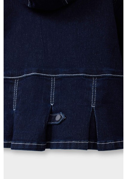 Kız Bebek Kapüşonlu Denim Ceket F6195A525AU