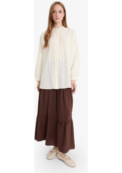 A Kesim Viskon Maxi Etek F8242AX25SM