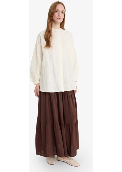 A Kesim Viskon Maxi Etek F8242AX25SM