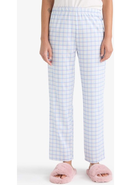 Pijama Takımı Regular Fit Kısa Kollu Üst Kareli Alt-Fall in Love F7546AX25AU