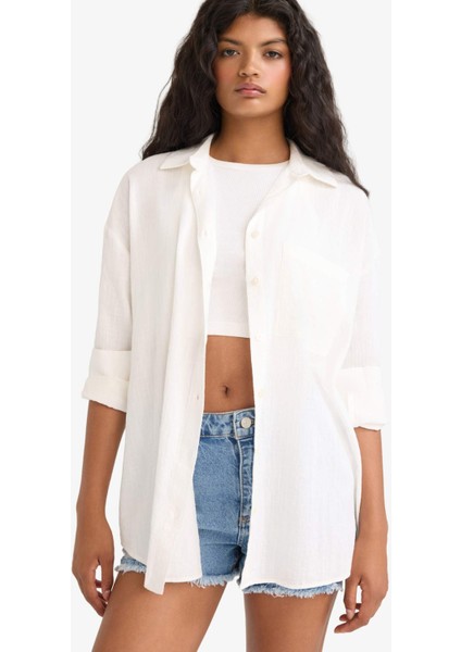 Oversize Geniş Kalıp Uzun Kollu Gömlek X2232AZ25AU