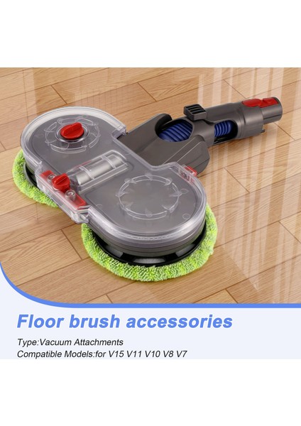 Dyson V15 V11 V10 V8 V7 V7 Vakum Temizleyici Elektrik Mop Kafa Çıkarılabilir Su Deposu ile 6 Yeniden Kullanılabilir Mop Pedler B (Yurt Dışından) indirimleri