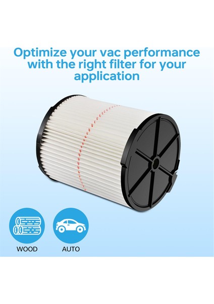 Zanaatkar Için Yedek Kartuş Filtresi 9-38754 Kırmızı Şerit Genel Amaçlı Islak Kuru Vac 5 Ila 20 Galon Dükkan Vakumları (Yurt Dışından) modelleri