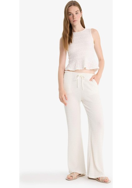 Flare Fit Cepli Normal Bel Standart Boy Bürümcük Pantolon