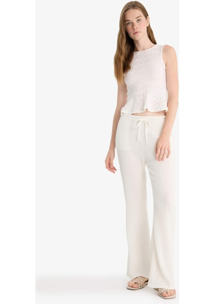 Flare Fit Cepli Normal Bel Standart Boy Bürümcük Pantolon