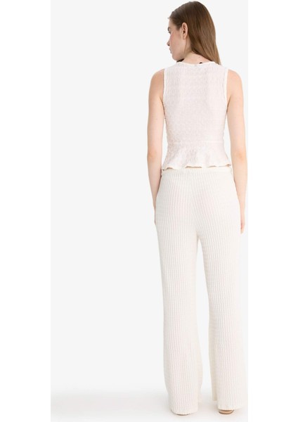 Flare Fit Cepli Normal Bel Standart Boy Bürümcük Pantolon