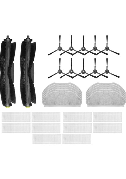 360 S10 / X100 / X100 Maks Yedek Parçalar Aksesuarları Ana Yan Fırça Filtre Mop Bezi Yedek Parçalar (Yurt Dışından)