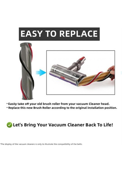 2pcs Dyson V15 Vakum Süpürge Parçaları Için Yüksek Tork Silindir Fırçası Yedek Yüksek Tork Anti Arka Boğan Silindir Fırçası (Yurt Dışından) modelleri
