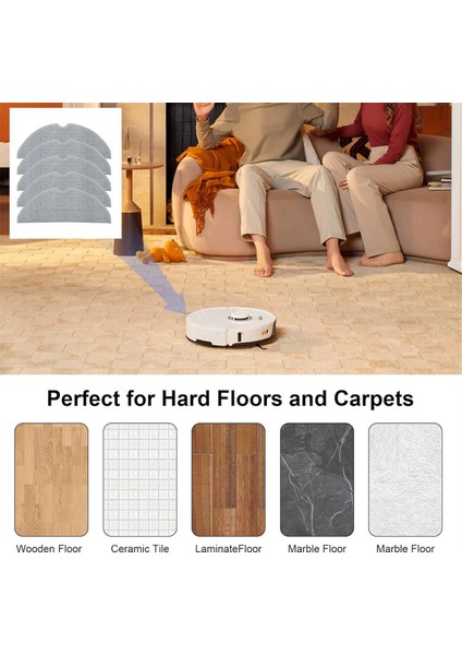 Roborock S8, S8+, S8 Pro Ultra Robot Vakum Için 5 Pcs Paspas Pedleri, Vibrarise 2.0 Yıkanabilir Yeniden Kullanılabilir Paspas Pedleri (Yurt Dışından) fırsatları