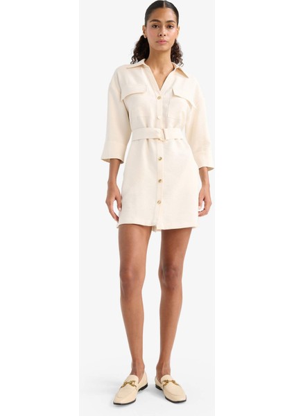 Regular Fit Uzun Kollu Mini Elbise F7347AX25AU