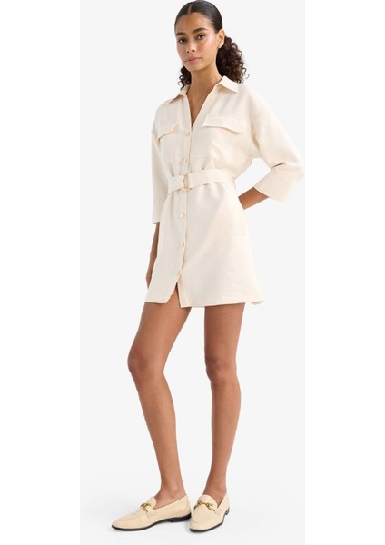 Regular Fit Uzun Kollu Mini Elbise F7347AX25AU