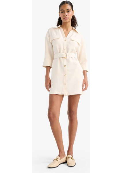 Regular Fit Uzun Kollu Mini Elbise F7347AX25AU