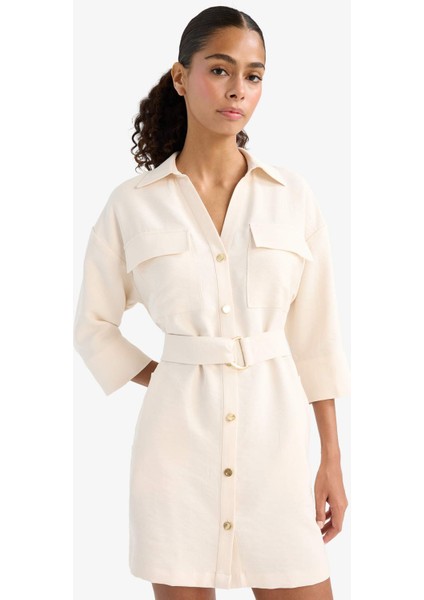 Regular Fit Uzun Kollu Mini Elbise F7347AX25AU