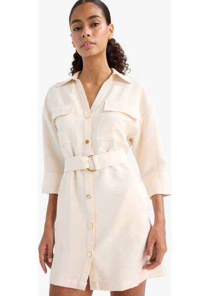 Regular Fit Uzun Kollu Mini Elbise F7347AX25AU