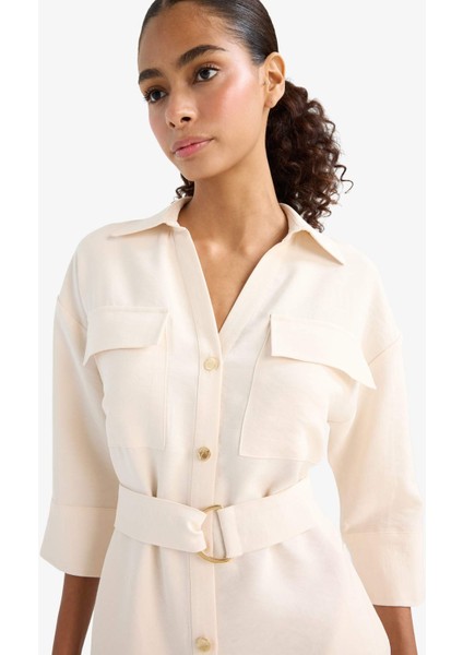 Regular Fit Uzun Kollu Mini Elbise F7347AX25AU