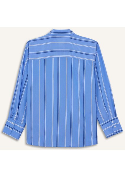 Regular Fit Modal Çizgili Uzun Kollu Gömlek F8315AX25AU