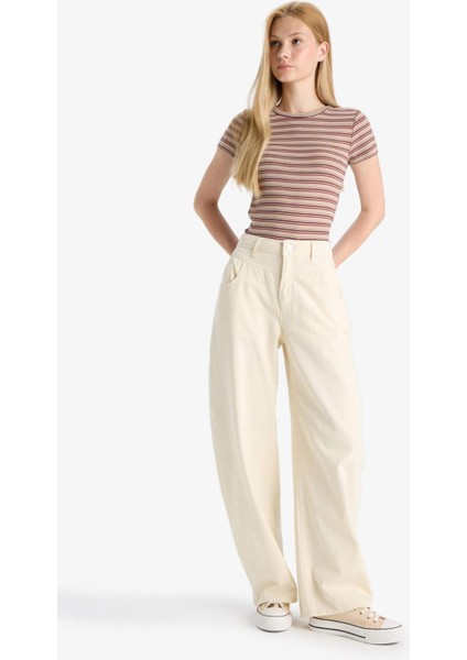 Baggy Fit Normal Bel Gabardin Pantolon F8204AX25AU