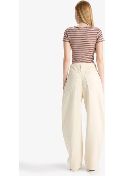 Baggy Fit Normal Bel Gabardin Pantolon F8204AX25AU