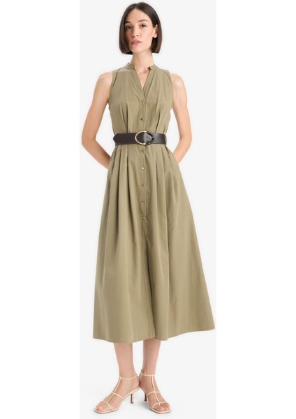 Regular Fit Pamuklu Kısa Kollu Uzun Elbise F7342AX25AU