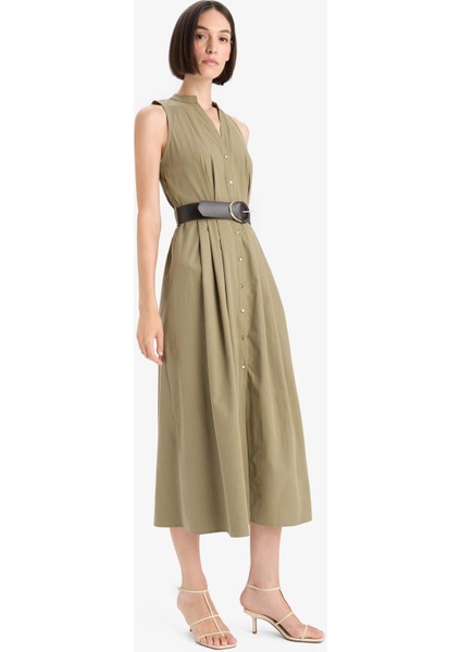 Regular Fit Pamuklu Kısa Kollu Uzun Elbise F7342AX25AU