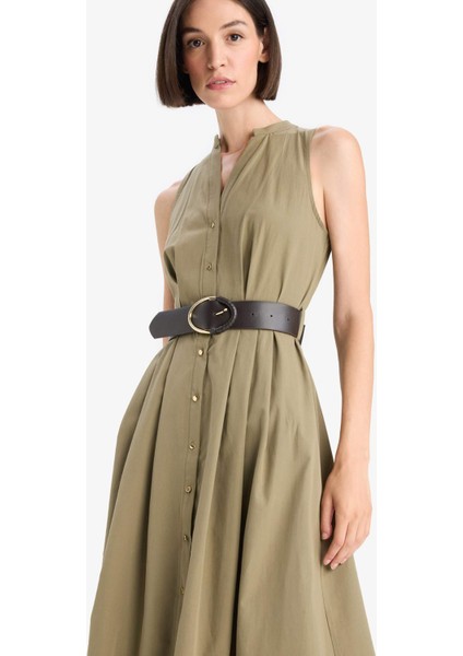 Regular Fit Pamuklu Kısa Kollu Uzun Elbise F7342AX25AU