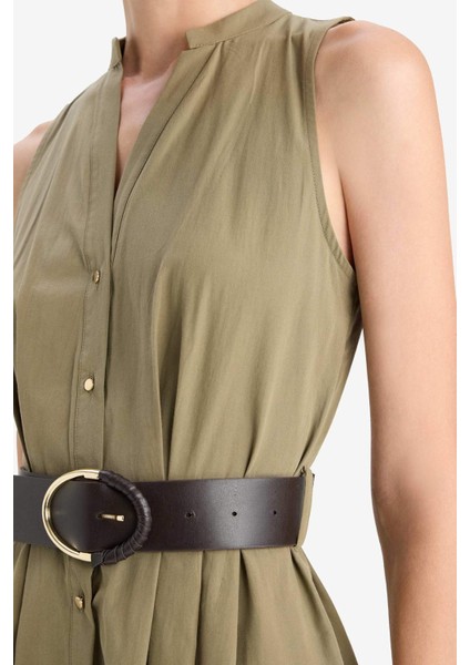 Regular Fit Pamuklu Kısa Kollu Uzun Elbise F7342AX25AU