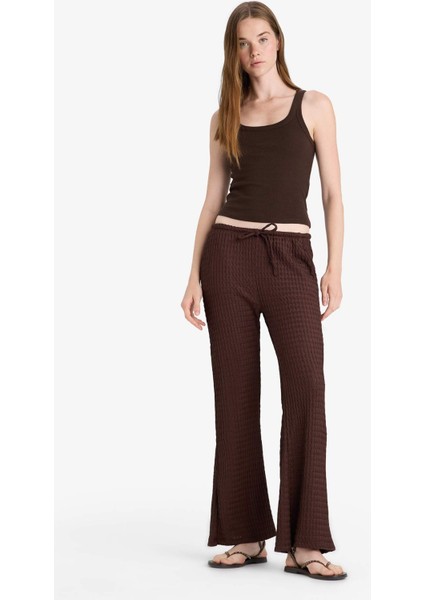 Flare Fit Cepli Normal Bel Standart Boy Bürümcük Pantolon