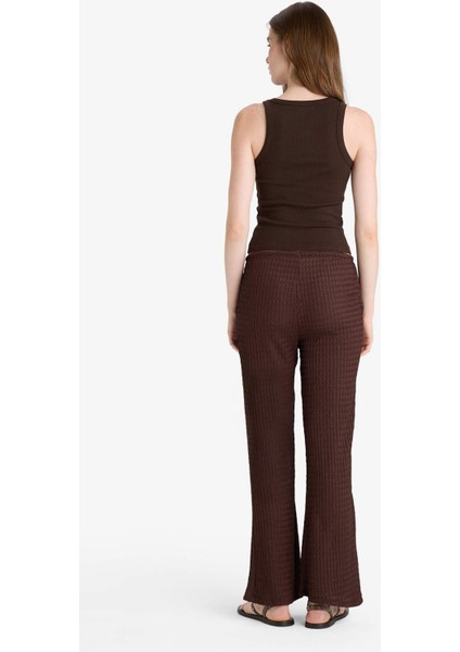 Flare Fit Cepli Normal Bel Standart Boy Bürümcük Pantolon