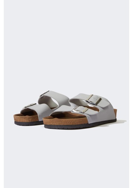 Kadın Çift Bantlı Düz Taban Terlik