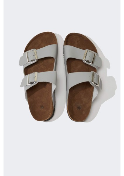 Kadın Çift Bantlı Düz Taban Terlik