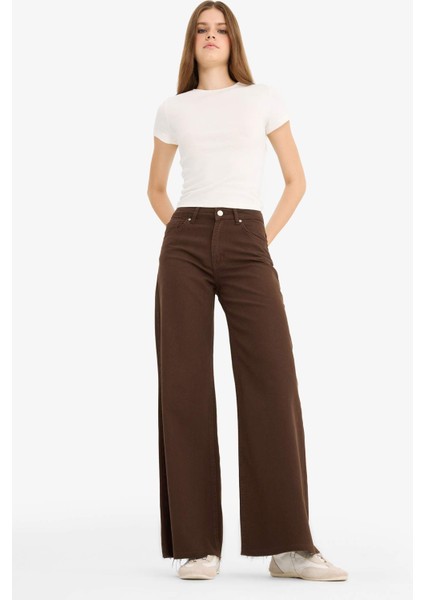 Wide Leg Normal Bel Standart Boy Gabardin Pantolon E4381AX25AU